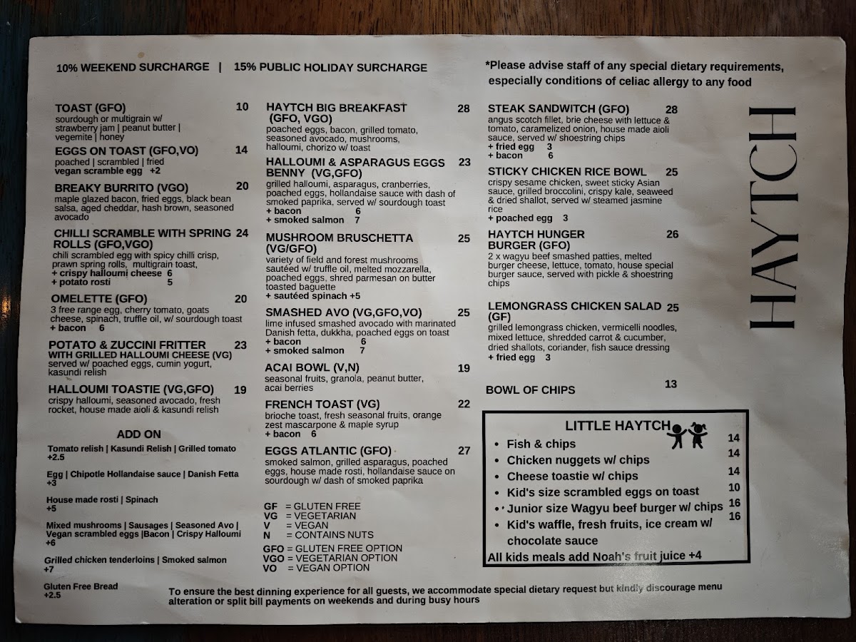 Menu - Haytch photo 3