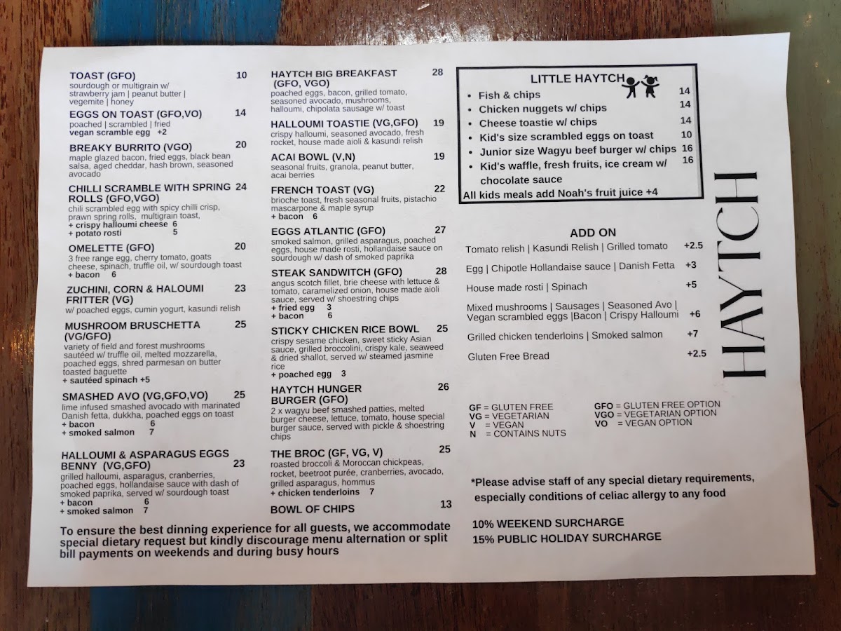 Menu - Haytch photo 5